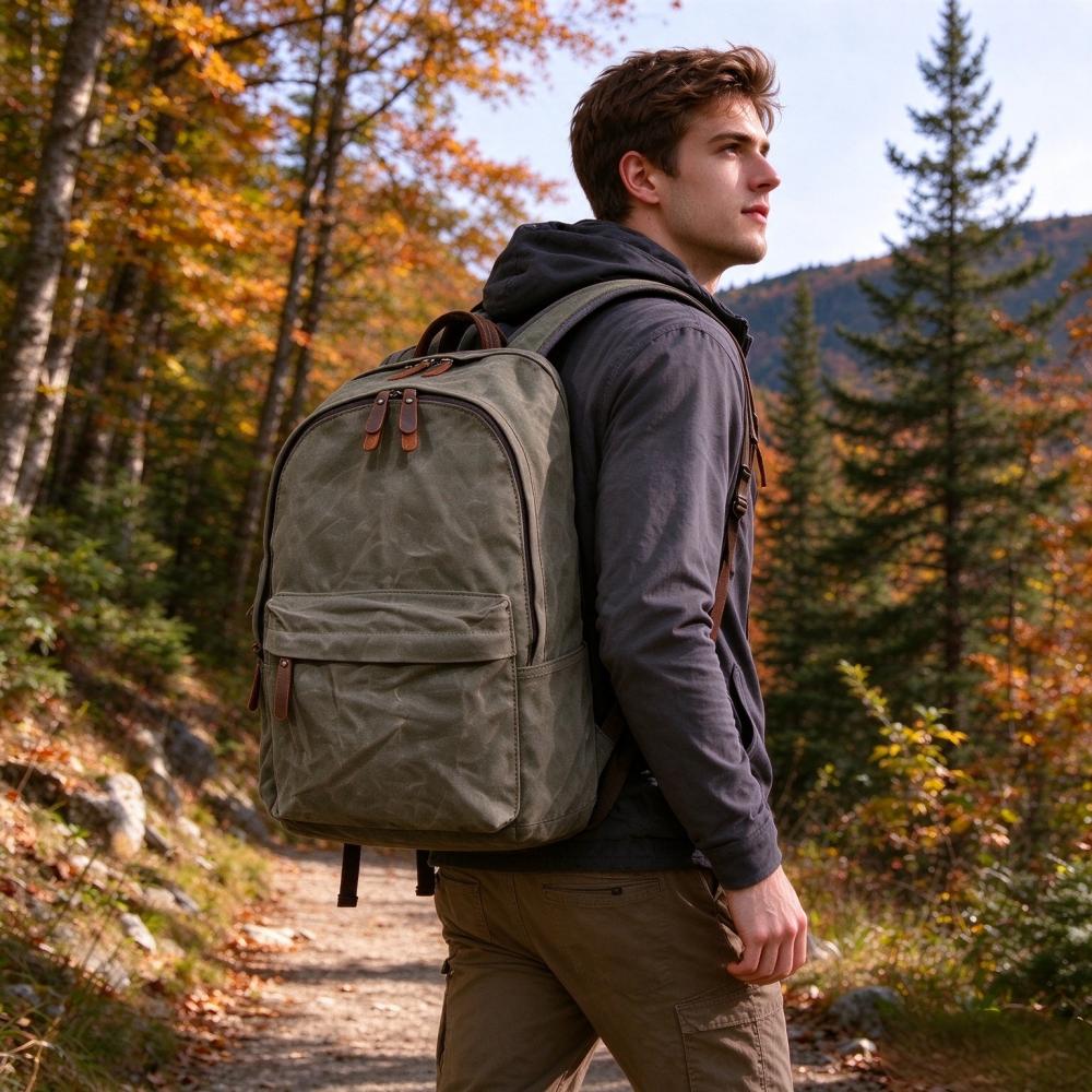 Vintage Waxed Canvas Backpack  - đánh giá và giá Canvas Backpack Casual